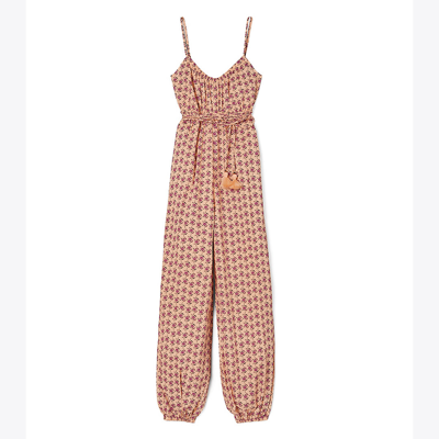Shop Tory Burch Printed Jumpsuit In Curly Ditsy