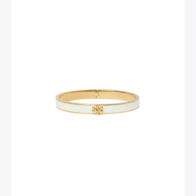 Shop Tory Burch Kira Enamel 7mm Bracelet In Tory Gold / New Ivory