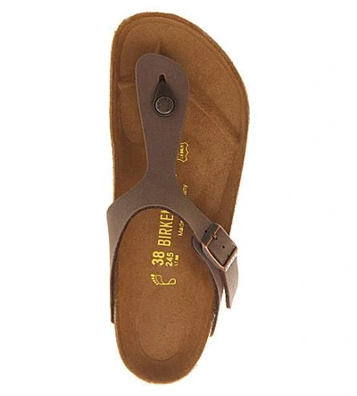 Shop Birkenstock Faux-leather Thong Sandals In Brown Moca