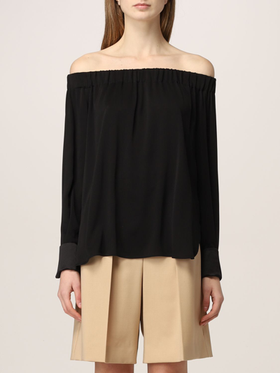 Shop Max Mara Pianoforte Silk Shirt In Black