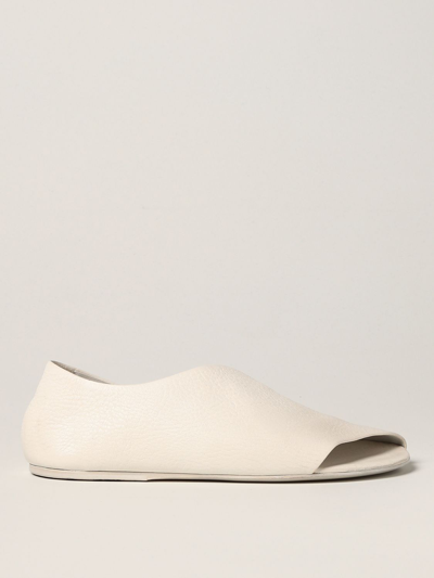 Shop Marsèll Arsella Sandals In Dry Milled Leather In White