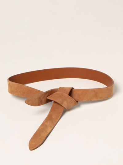 Shop Isabel Marant Belt In Suede In 米色