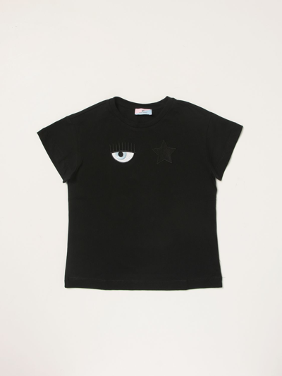 Shop Chiara Ferragni T-shirt With Eyestar Embroidery In Black