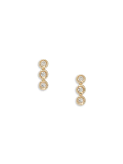 Shop Saks Fifth Avenue Women's 14k Yellow Gold & 0.05 Tcw Diamond Bar Drop Earrings
