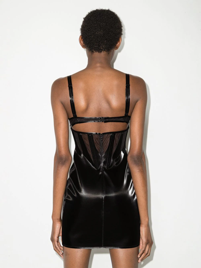 Shop Mugler Corset-style Sleeveless Minidress In Black