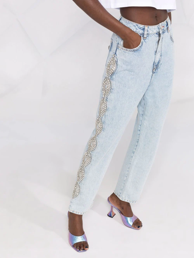 Philipp Plein Crystal Cable Jeans In Blue