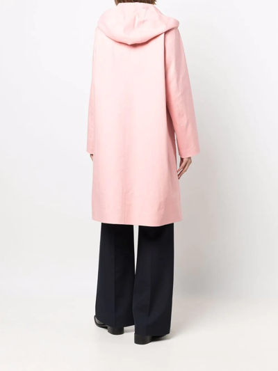Shop Mackintosh Watten Bonded Cotton Hooded Coat In Pink