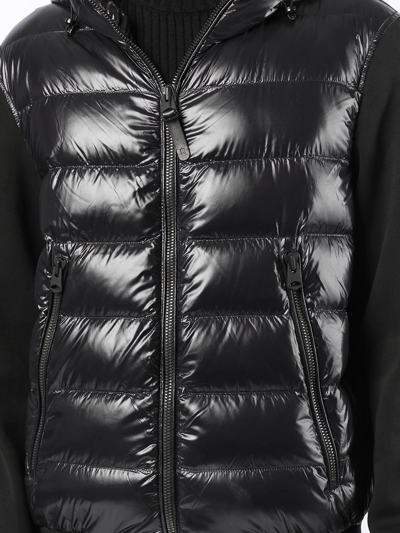 Shop Mackage Hooded Quilted-panel Jacket In Black