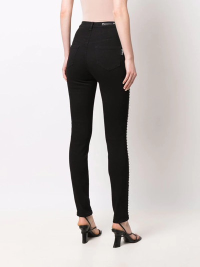 Philipp Plein Crystal Super High-waist Skinny Jeans In Black