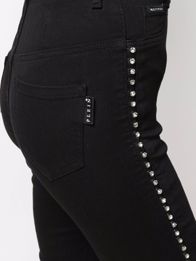 Philipp Plein Crystal Super High-waist Skinny Jeans In Black