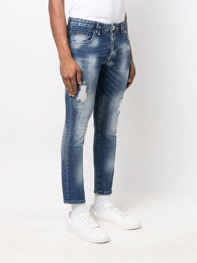 Shop Philipp Plein Super Straight-cut Jeans In Blue