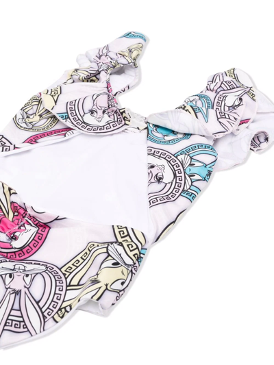 Monnalisa Lola Bunny Printed One Piece Swimsuit In Pink