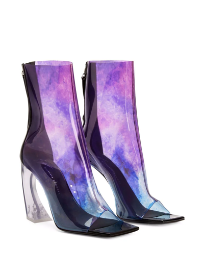 Shop Giuseppe Zanotti Nordlyss Open-toe Boots In Purple