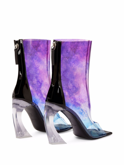 Shop Giuseppe Zanotti Nordlyss Open-toe Boots In Purple