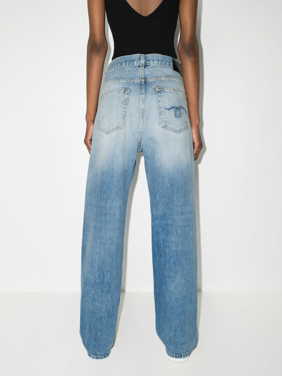 Shop R13 Crossover Wide-leg Jeans In Blue