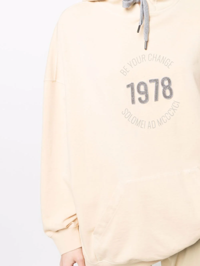 Brunello Cucinelli Logo-print Pullover Hoodie In Yellow