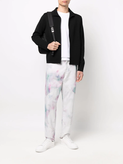 Sandro High-neck Zip-fastening Cardigan In Black