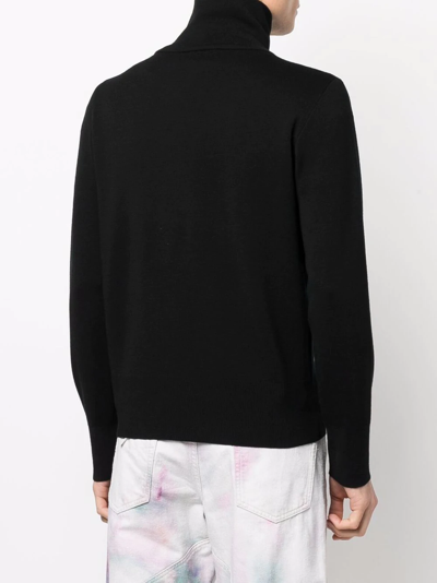 Sandro High-neck Zip-fastening Cardigan In Black