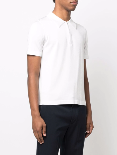 Shop Sandro Zip-fastening Polo Shirt In White