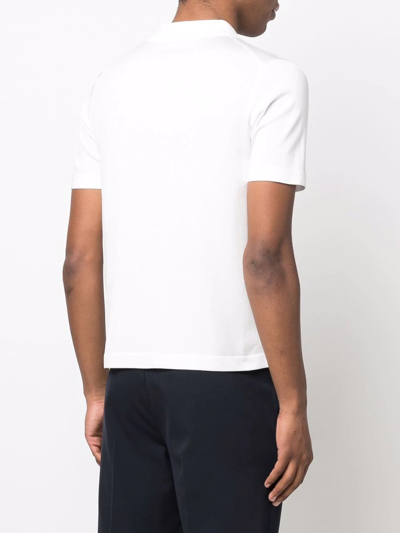 Shop Sandro Zip-fastening Polo Shirt In White
