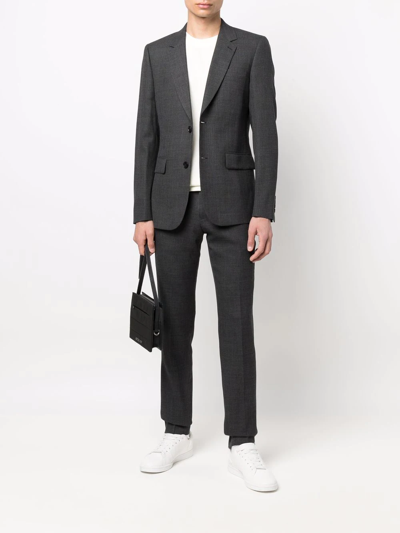 Sandro Single-breasted Wool Suit Jacket In Grey