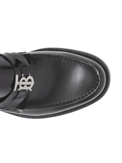 Shop Burberry Fred Monogram-motif Loafers In Black