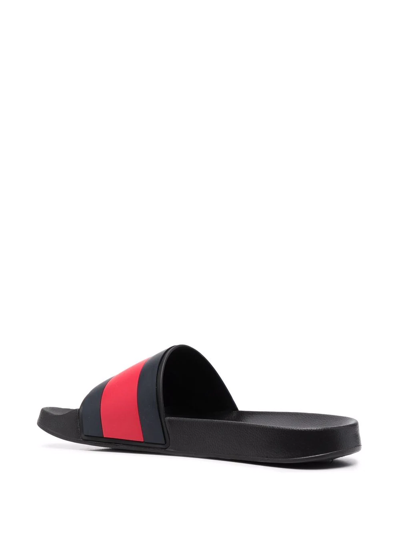 Shop Tommy Hilfiger Flag Pool Sliders In Blue