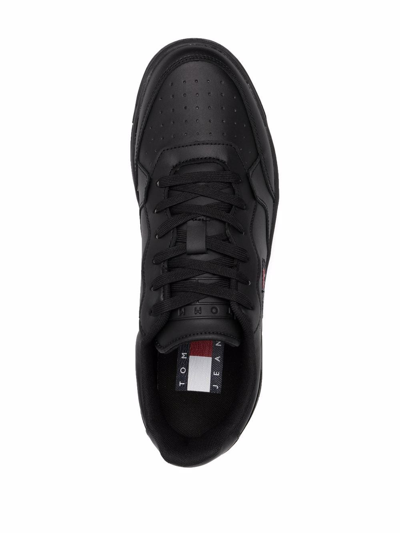 Shop Tommy Hilfiger Logo-patch Low-top Sneakers In Black