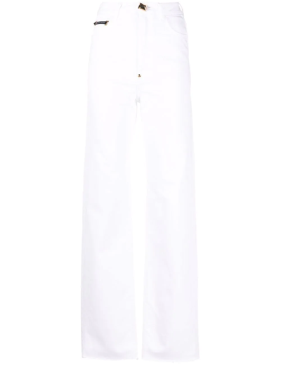 Shop Philipp Plein Straight-leg Denim Jeans In White