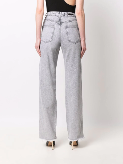 Philipp Plein Crystal-embellished Wide Jeans In Grey