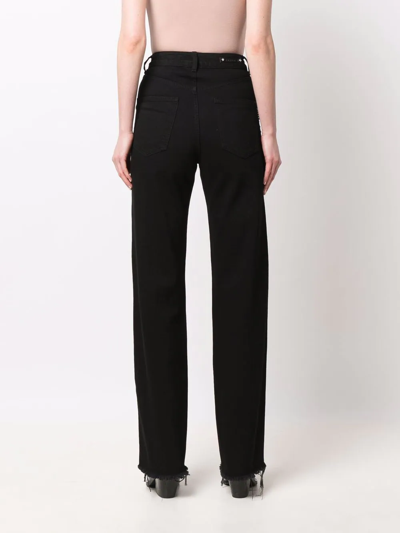 Shop Philipp Plein Crystal-embellished Wide Jeans In Black