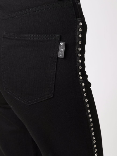 Philipp Plein Crystal-embellished Wide Jeans In Black