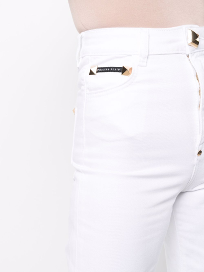 Shop Philipp Plein Straight-leg Denim Jeans In White