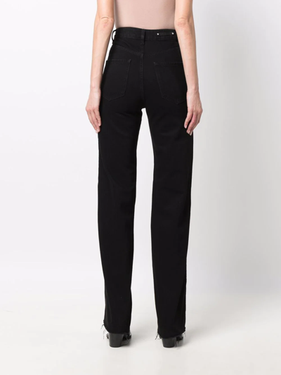 Shop Philipp Plein Crystal-embellished Straight-leg Jeans In Black