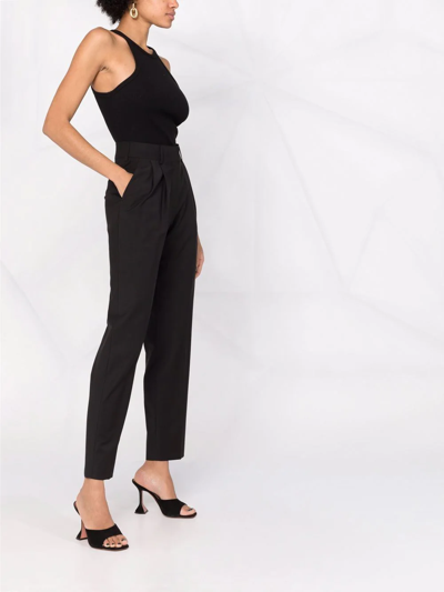 Philipp Plein Tapered Wool-blend Trousers In Black