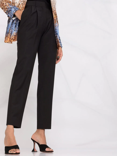 Philipp Plein Tapered Wool-blend Trousers In Black