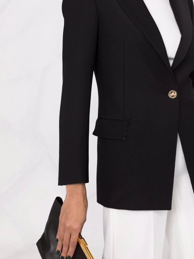 Shop Philipp Plein Peaked Lapel Blazer In Black