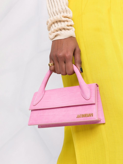 Pink Jacquemus Embossed Le Chiquito Long Satchel