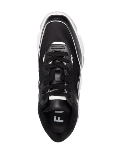 Shop Furla Logo-print Chunky Sneakers In Black