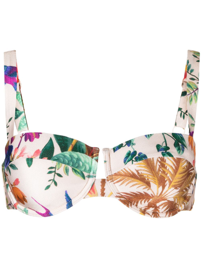 Shop Zimmermann Tropicana Balconette Bikini Top In Multicolour