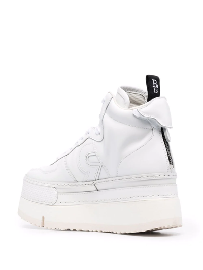 R13 Chunky Leather Sneakers In White