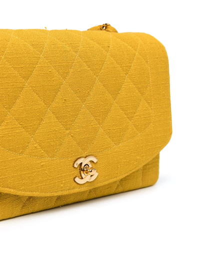 Pre-owned Chanel 1992 Medium Diana Shoulder Bag In Yellow