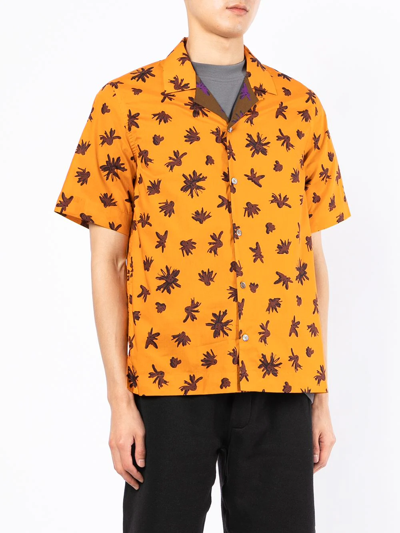 Shop Paul Smith Floral-print Cotton Shirt In Orange