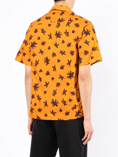Shop Paul Smith Floral-print Cotton Shirt In Orange