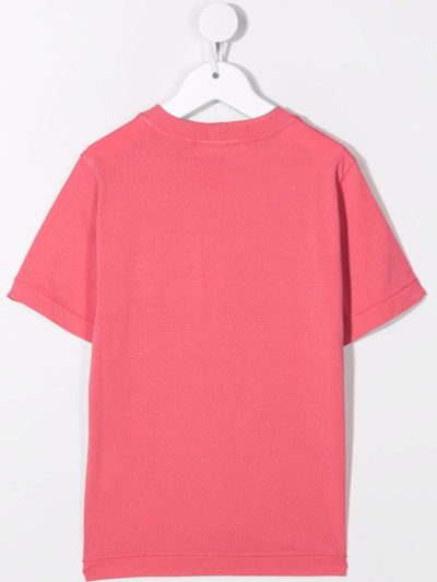 Shop Stone Island Junior Chest Logo-patch T-shirt In Pink