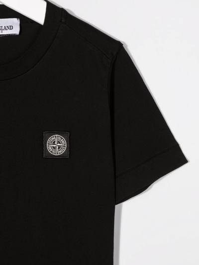 Shop Stone Island Junior Chest Logo-patch T-shirt In Black