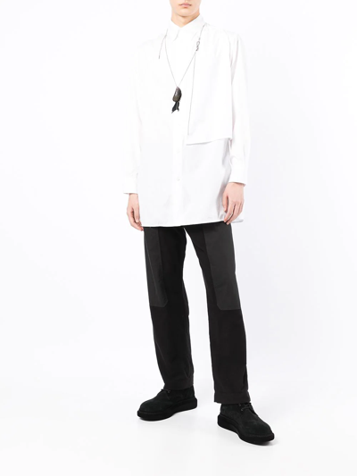 Shop Yohji Yamamoto Layered Long-sleeve Shirt In White