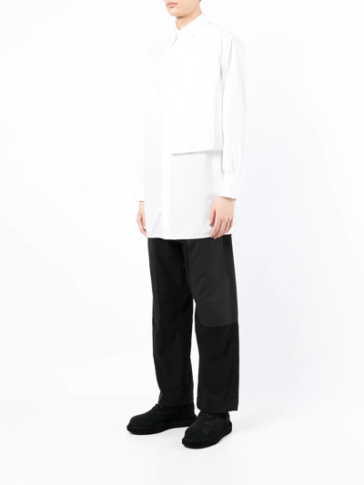Shop Yohji Yamamoto Layered Long-sleeve Shirt In White