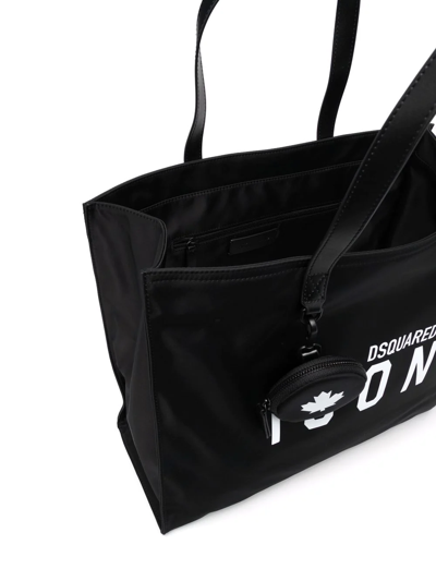 Dsquared2 Icon Logo-print Tote Bag In Black