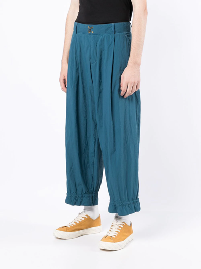 Shop Kolor Cropped Straight-leg Trousers In Blue